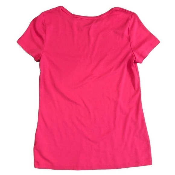 Talbots Tee Petite Tee Shirt Top Bright Pink Pima Cotton Petite Size Small - Picture 2 of 4